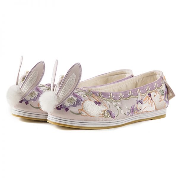 Vintage Cute Bunny Fuzzy Ball Platform High Heels Shoes - Modakawa Modakawa