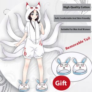 Cute Cartoon One-Piece Jumpsuit Pajamas With Slippers - Modakawa Modakawa